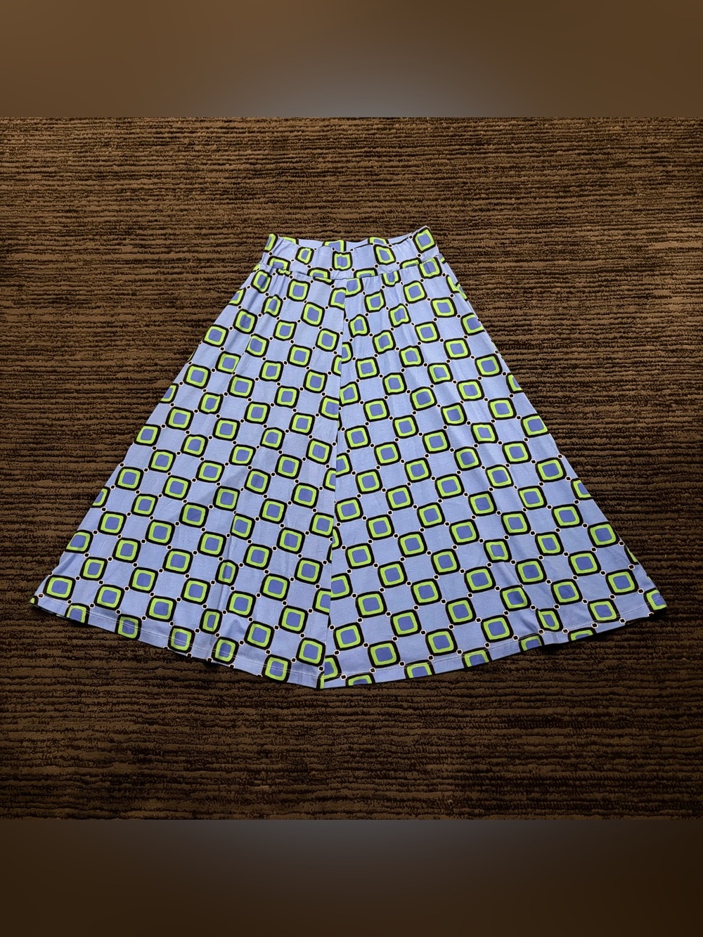 De Loreta Retro Geo Print Multicolor Midi Skirt